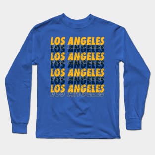Los Angeles - Echo Graphic on Blue Long Sleeve T-Shirt